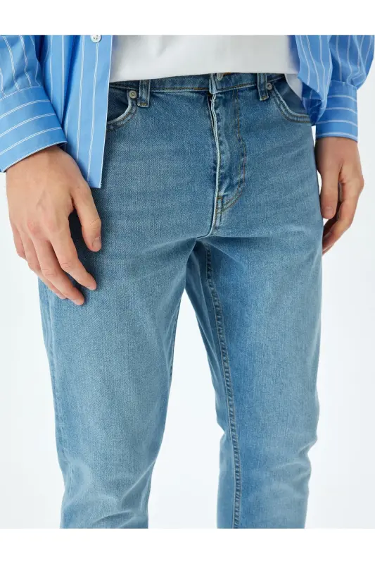 Normal Bel Pamuklu Slim Fit Jean Pantolon - Brad Jean - 5