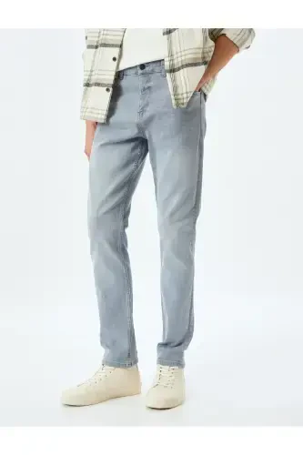 Normal Bel Pamuklu Slim Fit Jean Pantolon - Brad Jean - 3