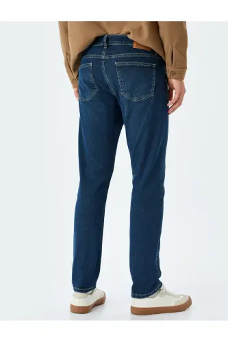 Normal Bel Pamuklu Slim Fit Jean Pantolon - Brad Jean-741 - 4