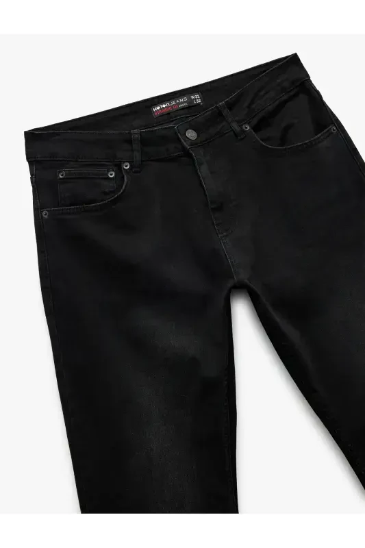 Normal Bel Pamuklu Straight Fit Jean Pantolon - Ma - 6