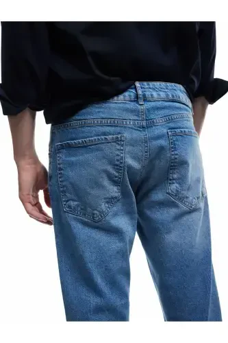 Normal Bel Pamuklu Straight Fit Jean Pantolon - Ma - 3