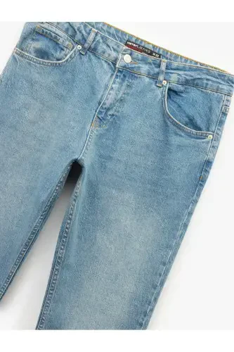 Normal Bel Pamuklu Straight Fit Jean Pantolon - Ma - 6