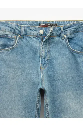 Normal Bel Pamuklu Straight Fit Jean Pantolon - Ma - 8