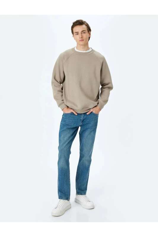 Normal Bel Pamuklu Straight Fit Kot Pantolon - Mar - 1