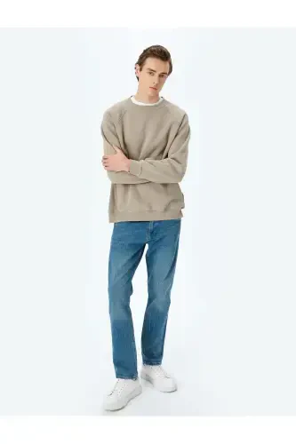 Normal Bel Pamuklu Straight Fit Kot Pantolon - Mar - 2