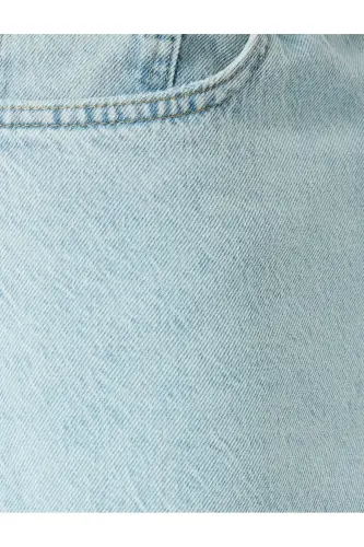 Normal Bel Paxtali Keng Baggy Jinsi Shim - Ochiq Ko'k - 6