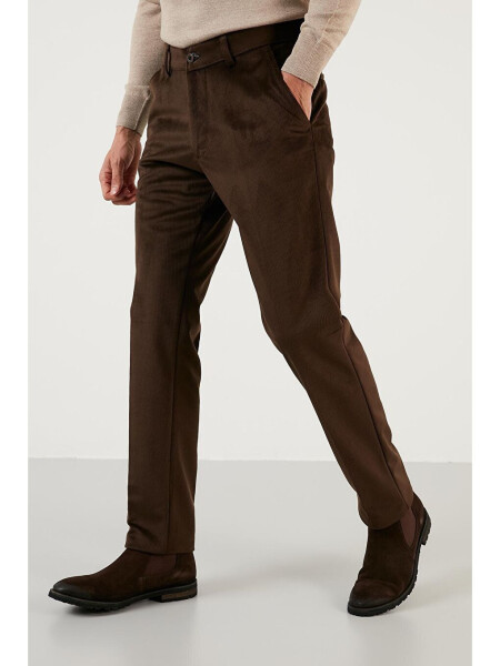Normal Bel Regular Fit Düz Paça Kadife Pantolon 645MERLIN - 2