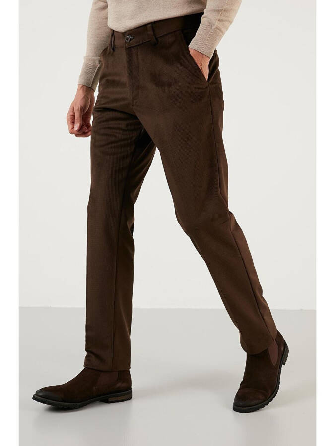 Normal Bel Regular Fit Düz Paça Kadife Pantolon 645MERLIN - 2