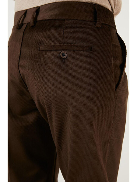 Normal Bel Regular Fit Düz Paça Kadife Pantolon 645MERLIN - 7
