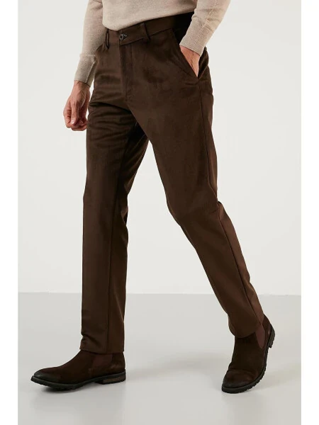 Kahverengi Normal Bel Regular Fit Düz Paça Kadife Erkek Pantolon 645MERLIN-Kahverengi - 2