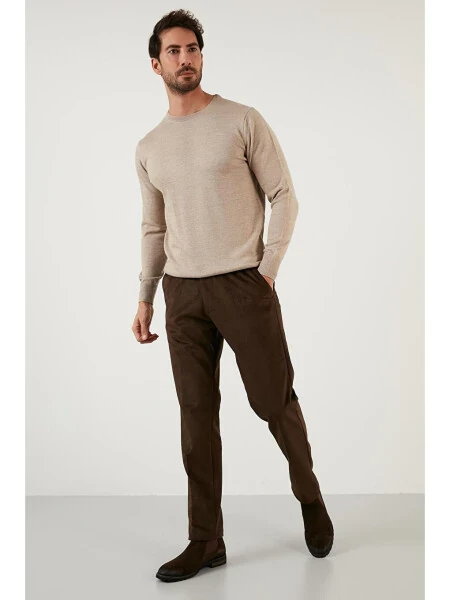 Kahverengi Normal Bel Regular Fit Düz Paça Kadife Erkek Pantolon 645MERLIN-Kahverengi - 3