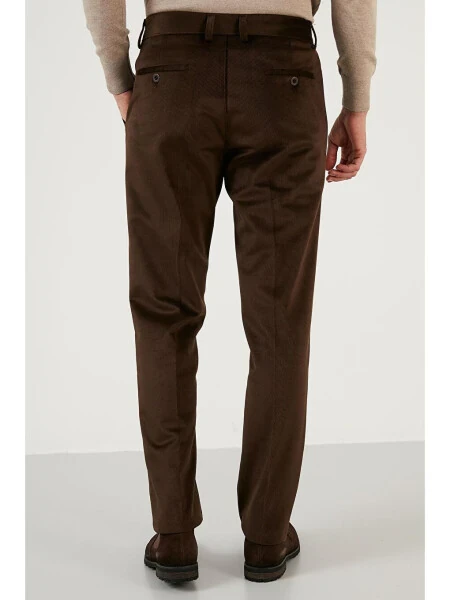 Kahverengi Normal Bel Regular Fit Düz Paça Kadife Erkek Pantolon 645MERLIN-Kahverengi - 6