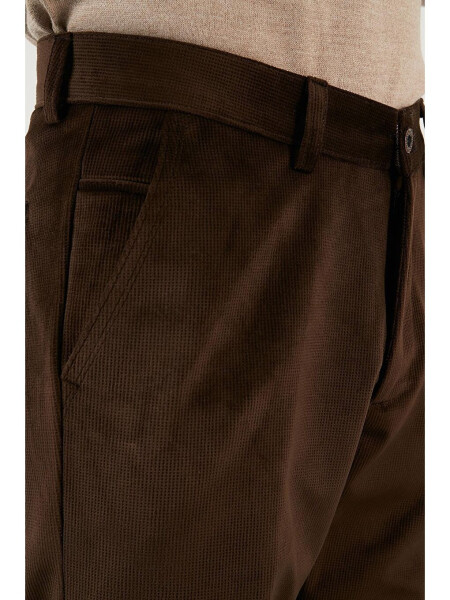 Normal Bel Regular Fit Düz Paça Kadife Pantolon 645MERLIN - 5