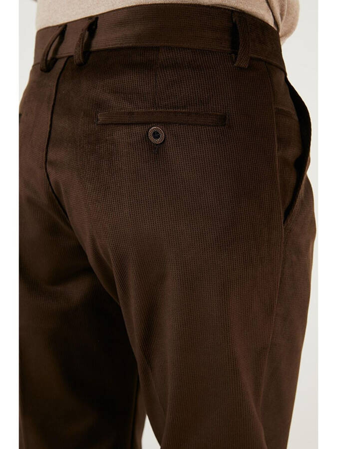 Normal Bel Regular Fit Düz Paça Kadife Pantolon 645MERLIN - 7