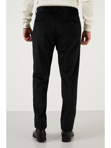 Normal Bel Regular Fit Düz Paça Kadife Erkek Pantolon 645MERLIN-Siyah - 6