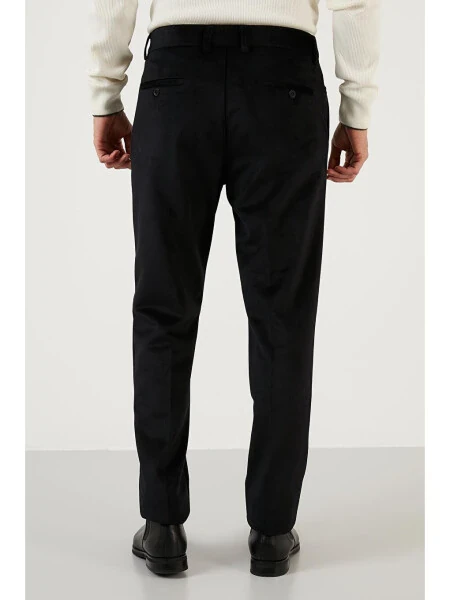 Normal Bel Regular Fit Düz Paça Kadife Erkek Pantolon 645MERLIN-Siyah - 6