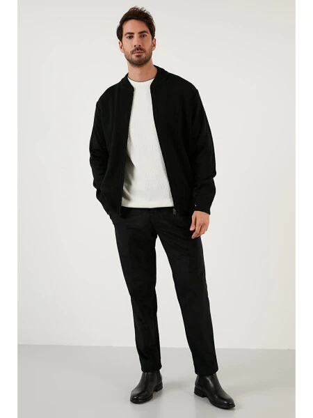 Normal Bel Regular Fit To'g'ri Oyoqli Kadife Erkaklar Shim 645MERLIN-Qora - 3