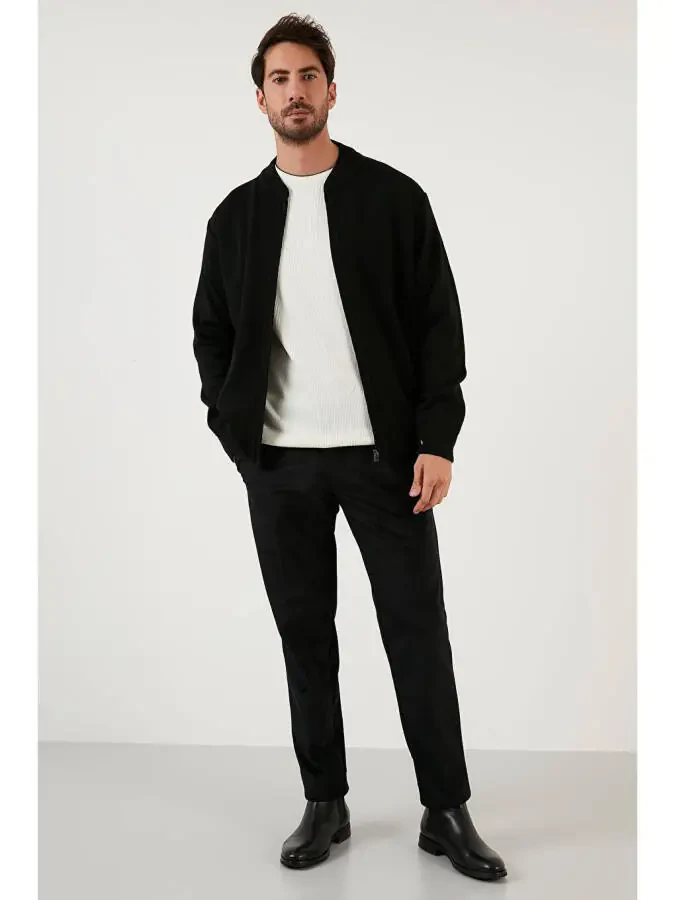 Normal Bel Regular Fit To'g'ri Oyoqli Kadife Erkaklar Shim 645MERLIN-Qora - 3