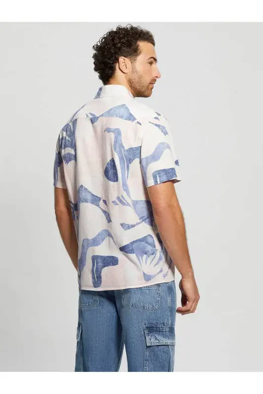 Normal Cream Printed Men's Shirt M4GH39WG3L0P0GL_SS COLLIN INSIDE PR - 1