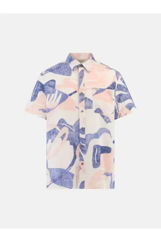 Normal Cream Printed Men's Shirt M4GH39WG3L0P0GL_SS COLLIN INSIDE PR - 6