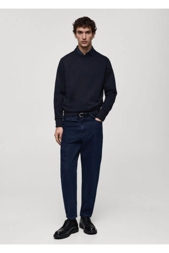 Regular kesim pamuklu sweatshirt - Lacivert - MANGO MAN (1)