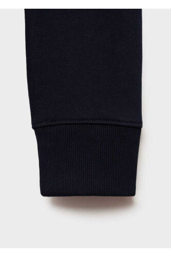 Regular kesim pamuklu sweatshirt - Lacivert - 6