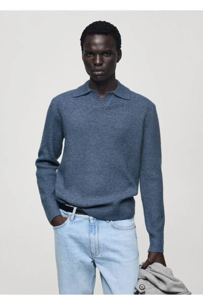 Normal kesim triko polo gömlek-Çin Mavisi - MANGO MAN (1)