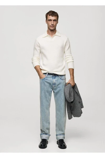 Normal kesim triko polo gömlek-Kırık Beyaz - MANGO MAN (1)