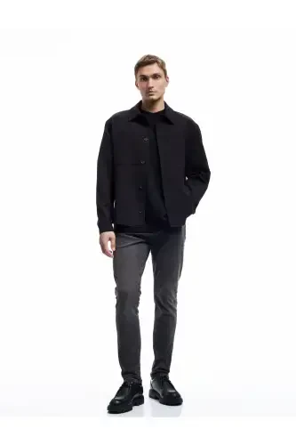 Normal Waist Belted Cotton Pocket Detailed Slim Fit Jean Pants - 1