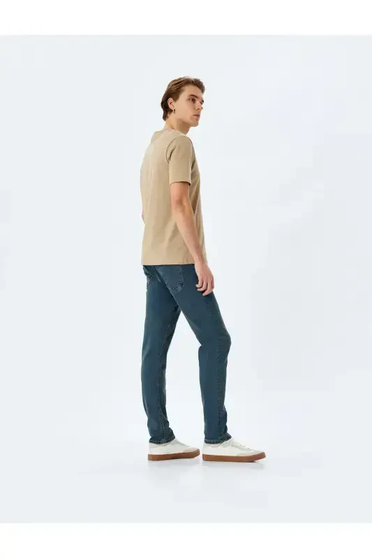 Нормальная Посадка Хлопок Карманы Slim Fit Джинсы - Брюки - 2