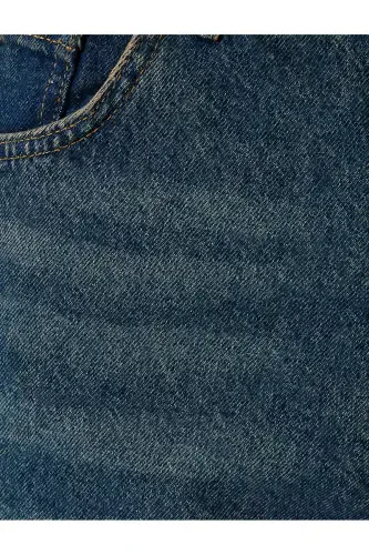 Нормальная Посадка Хлопок Мешковатые Джинсы-Петроль - 6