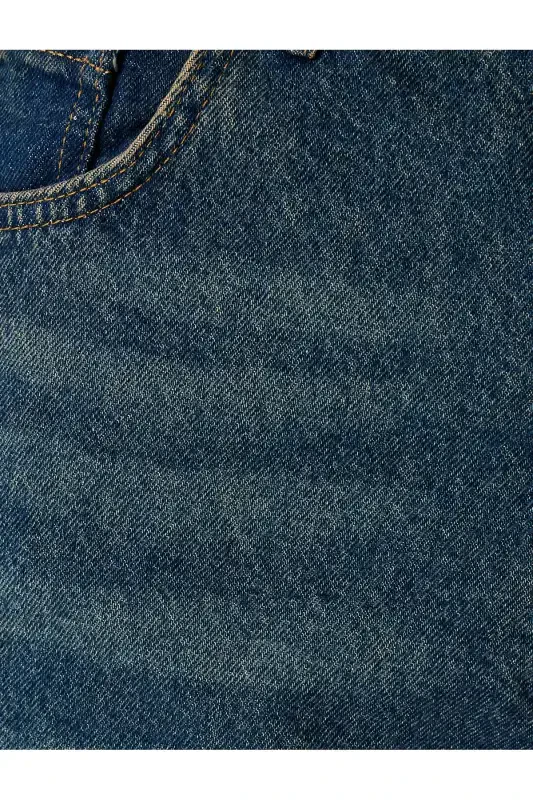 Нормальная Посадка Хлопок Мешковатые Джинсы-Петроль - 6