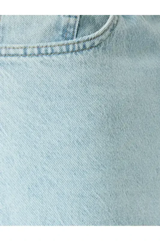 Normal Bel Pamuklu Bol Baggy Jean Pantolon-Açık İn - 6