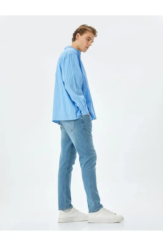 Нормальный пояс Хлопок Slim Fit Джинсы - Брэд Дж - 2