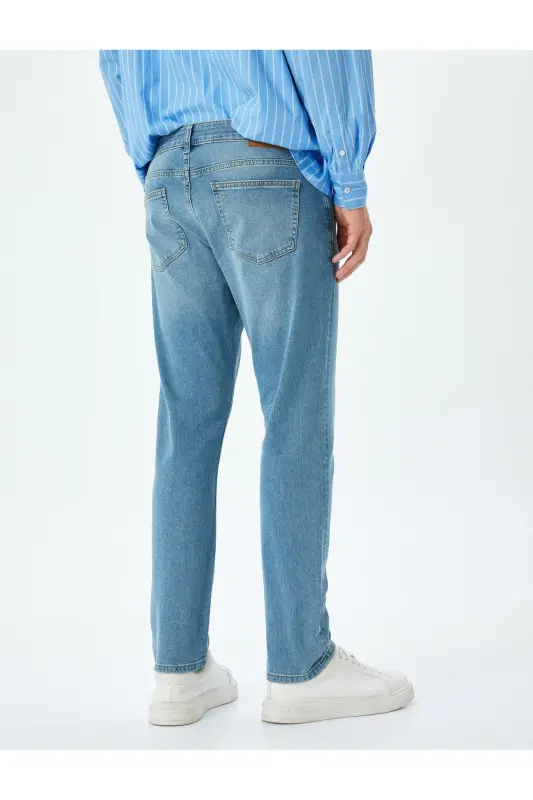 Нормальный пояс Хлопок Slim Fit Джинсы - Брэд Дж - 4