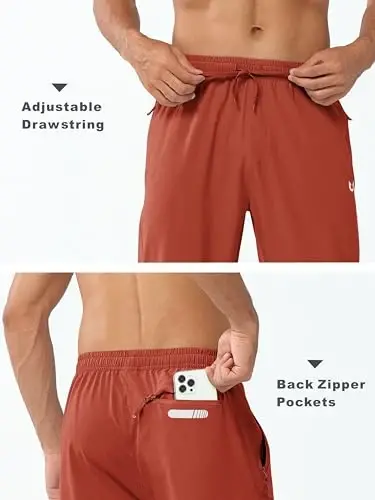 NORTHYARD Erkaklar sport shimlari Yugurish, Mashq, Zal, Yengil, Tez quriydigan | Yugurish, Kundalik sport shimlari, Fermuarli cho'ntaklar, Elastik bel, Nafas oluvchi, 4 tomonga cho'ziluvchi, Sovutuvchi, Nur qaytaruvchi lentalar - 6