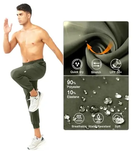 NORTHYARD Men's Athletic Running Pants Lightweight Quick-Dry Joggers Gym | Workout,Jogging,Training,Hiking,Sports,Zipper Pockets,Breathable,UPF 50+,Moisture-wicking,Elastic Waist,Reflective Strips - 5