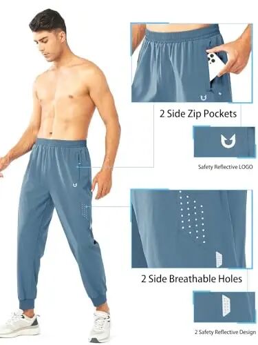 NORTHYARD Men's Athletic Running Pants Lightweight Workout Joggers Quick Dry Gym Sweatpants Active Sports Track Training - 3