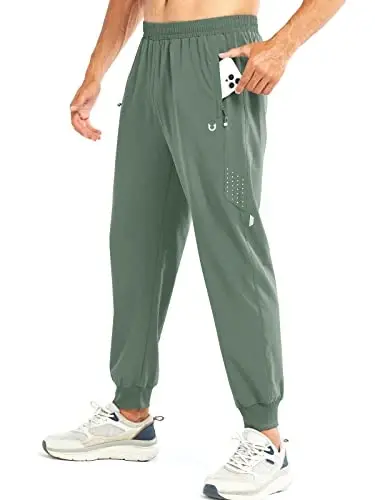 NORTHYARD Men's Athletic Running Pants Lightweight Quick-Dry Joggers Gym | Workout,Jogging,Training,Hiking,Sports,Zipper Pockets,Breathable,UPF 50+,Moisture-wicking,Elastic Waist,Reflective Strips 