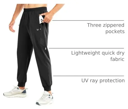 NORTHYARD Men's Athletic Running Pants Lightweight Workout Joggers Quick Dry Gym Sweatpants Active Sports Track Training 