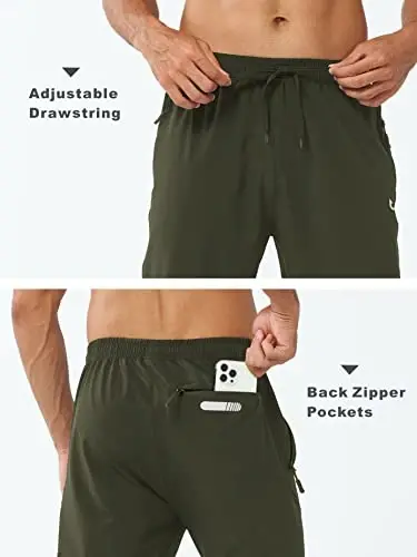 NORTHYARD Men's Athletic Pants Running Workout Joggers Lightweight Gym Jogging Track Casual Sweatpants with Zipper Pockets - 5
