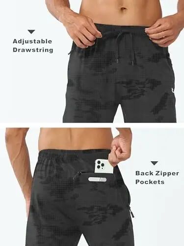 NORTHYARD Men's Athletic Pants Running Workout Joggers Lightweight Gym Jogging Track Casual Sweatpants with Zipper Pockets - 4