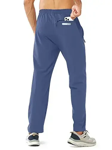 NORTHYARD Men's Athletic Pants Running Workout Joggers Lightweight Gym Jogging Track Casual Sweatpants with Zipper Pockets - 2