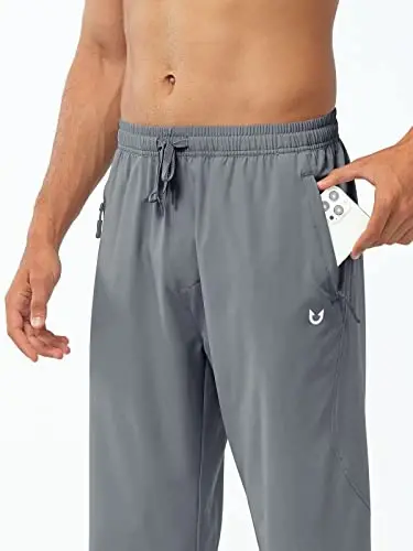 NORTHYARD Men's Athletic Pants Running Workout Gym Lightweight Quick Dry | Track Jogging Casual Sweatpants Sports, Zipper Pockets, Elastic Waist, Breathable, 4-Way Stretch, Cooling, Reflective Strips - 3