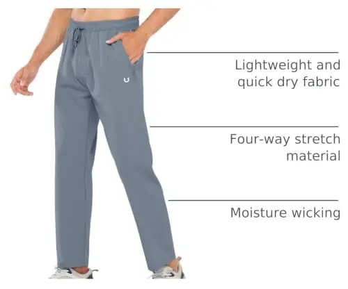 NORTHYARD Men's Athletic Pants Running Workout Gym Lightweight Quick Dry | Track Jogging Casual Sweatpants Sports, Zipper Pockets, Elastic Waist, Breathable, 4-Way Stretch, Cooling, Reflective Strips - 4