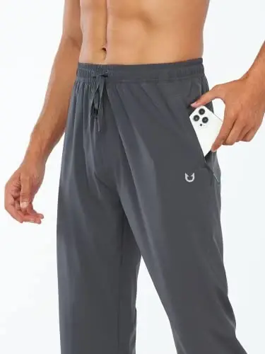 NORTHYARD Men's Athletic Pants Running Workout Gym Lightweight Quick Dry | Track Jogging Casual Sweatpants Sports, Zipper Pockets, Elastic Waist, Breathable, 4-Way Stretch, Cooling, Reflective Strips - 3