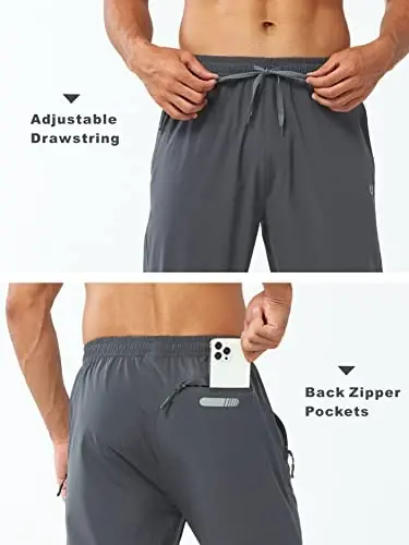 NORTHYARD Men's Athletic Pants Running Workout Gym Lightweight Quick Dry | Track Jogging Casual Sweatpants Sports, Zipper Pockets, Elastic Waist, Breathable, 4-Way Stretch, Cooling, Reflective Strips - 6