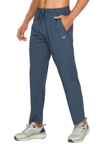 NORTHYARD Men's Athletic Pants Running Workout Joggers Lightweight Gym Jogging Track Casual Sweatpants with Zipper Pockets - 1