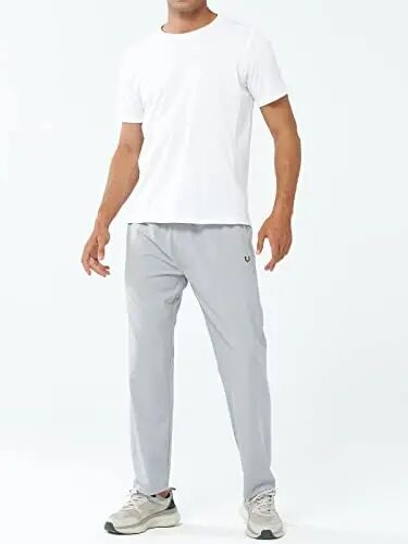 NORTHYARD Men's Athletic Pants Running Workout Joggers Lightweight Gym Jogging Track Casual Sweatpants with Zipper Pockets - 5