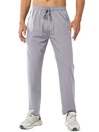 NORTHYARD Men's Athletic Pants Running Workout Joggers Lightweight Gym Jogging Track Casual Sweatpants with Zipper Pockets - 4